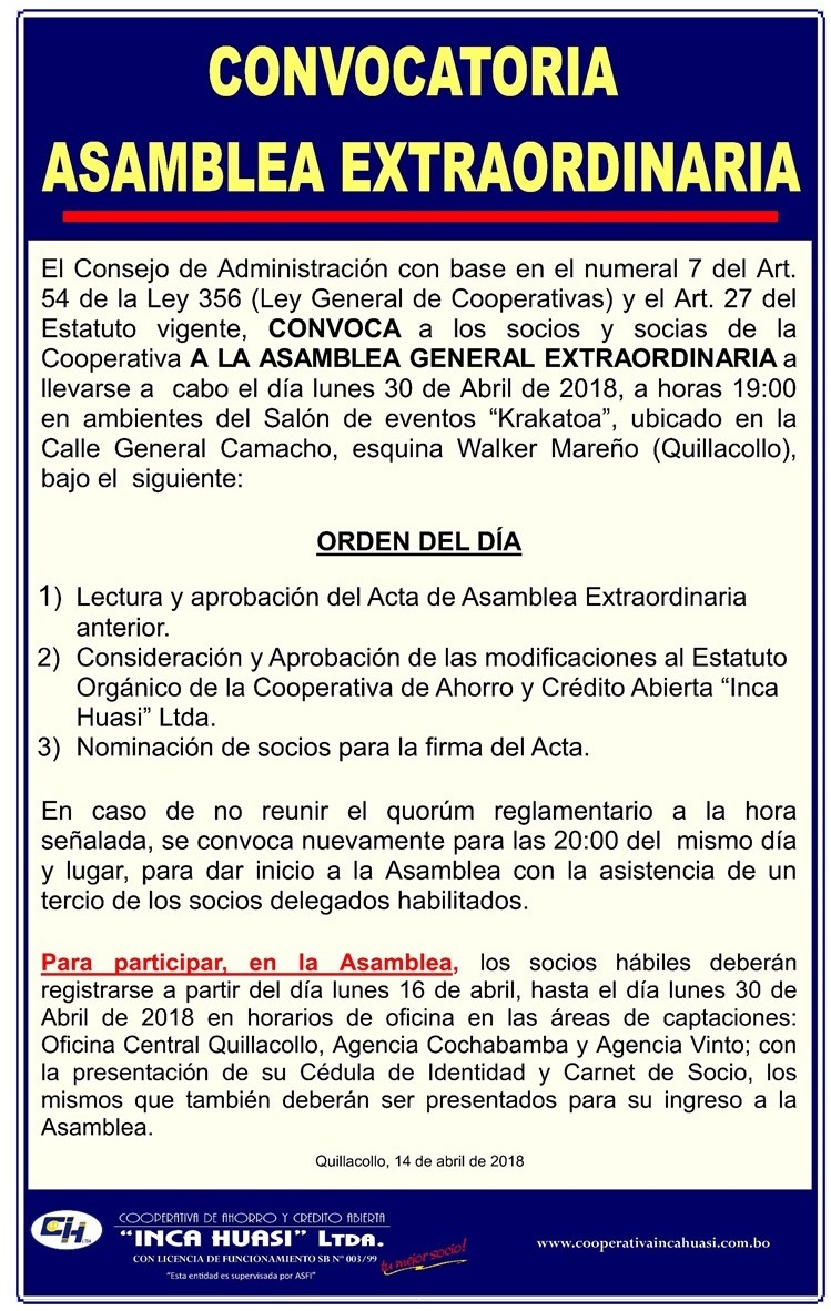 Asamblea Extraordinaria